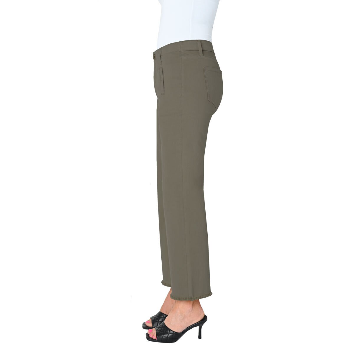 Briggs Ladies Twill Wide Leg Pant in Green