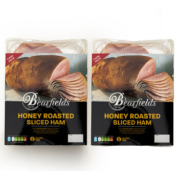 Bearfields Honey Roasted Sliced Ham, 2 x 450g