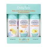 Childs Farm Baby Wash, Bedtime Bubbles & Shampoo, 3 x 250ml in Box