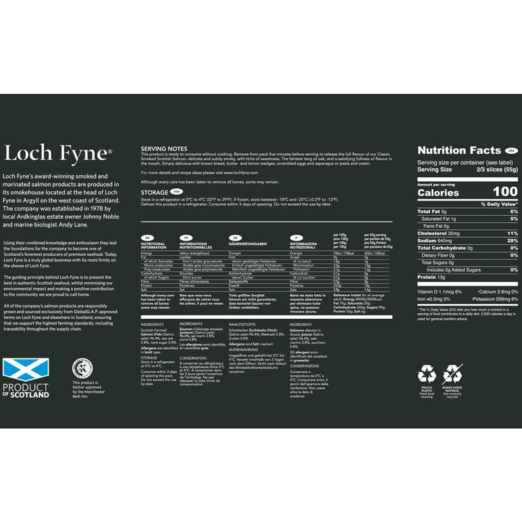 Loch Fyne Fully Trimmed Smoked Salmon, 1kg