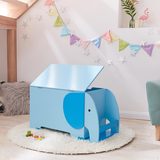 Teamson Kids Zoo Kingdom Elephant Toy Box With Book Holder (3+ Years)