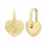 14ct Yellow Gold Textured Disc Stud Earrings