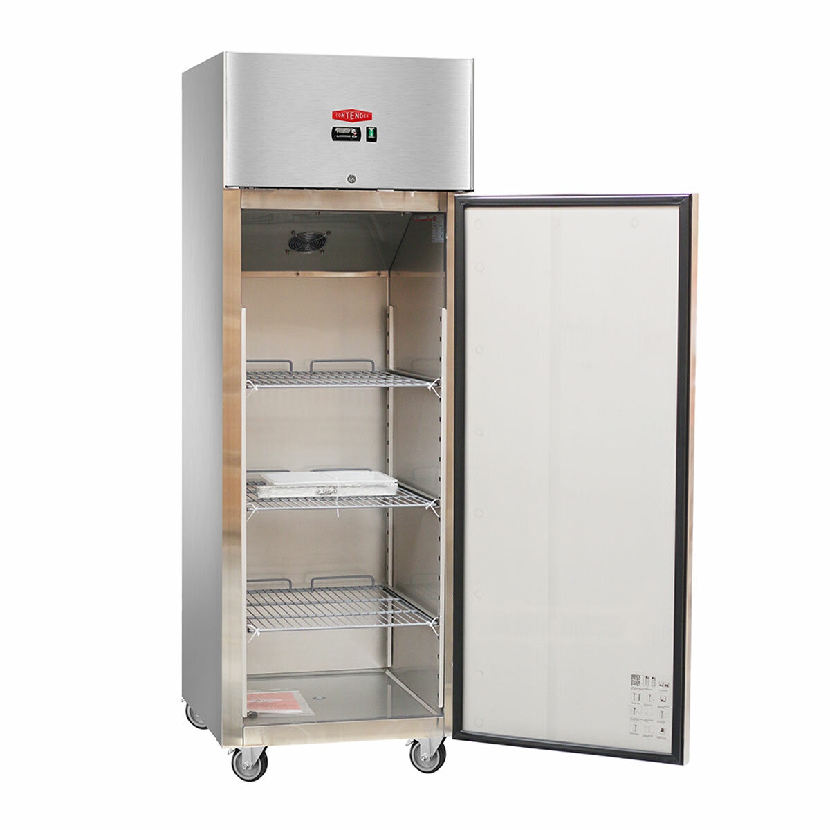 Contender RUS008 Commercial 600L Single Door Catering Fridge, D Rated in Stainless Steel