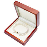 White Pearl Bracelet, 18ct Yellow Gold in box