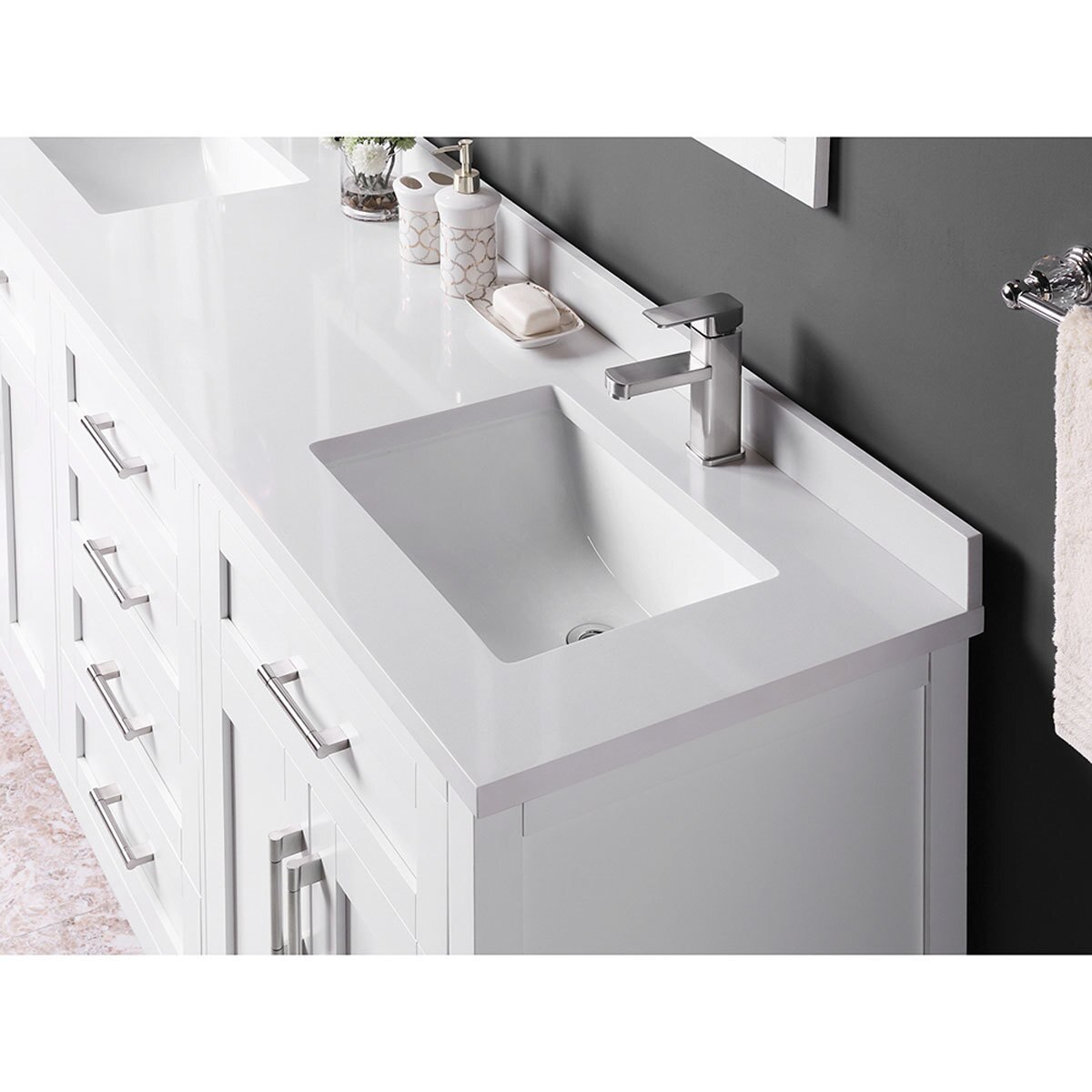 OVE Lakeview 72 inch Double Vanity in White Costco UK