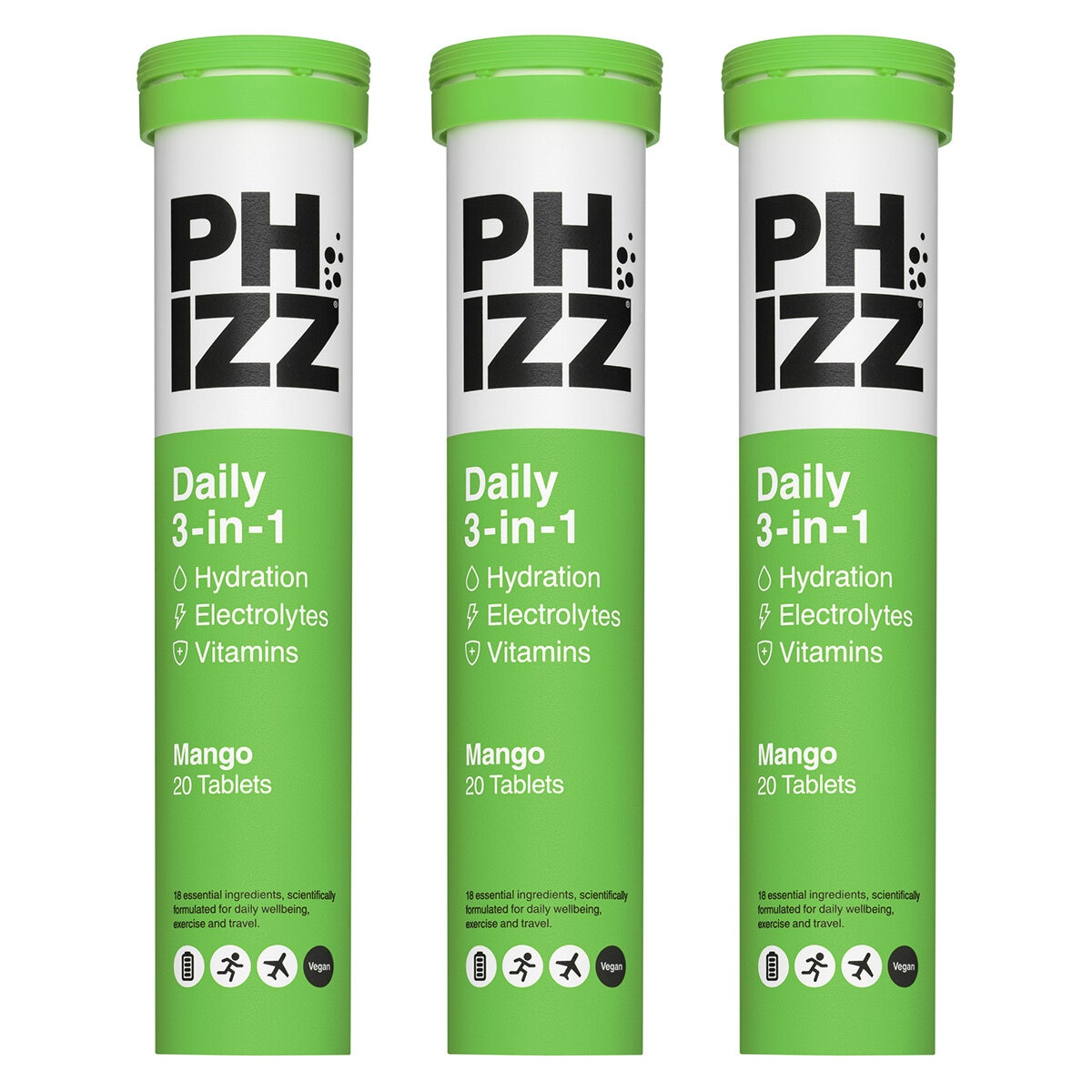 Phizz Mango Electrolytes, 3 x 20 Tablets