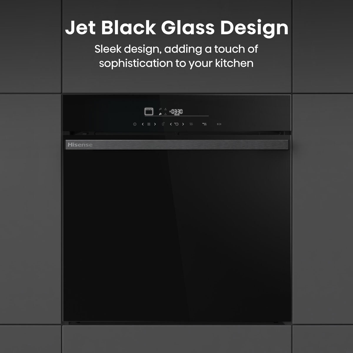 Hisense Hi6 BlackLine HO66FAPizzaChef Electric Pyrolytic Smart Oven, A+ Rated in Black