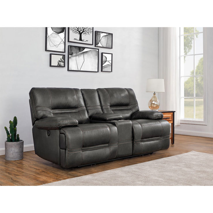 Pulaski Tessa 2 Seater Grey Leather Power Recliner Sofa Costco UK
