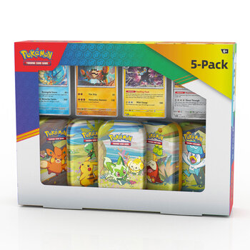 Pokémon 5 Pack Mini Tins & 4 Promo Cards (6+ Years)