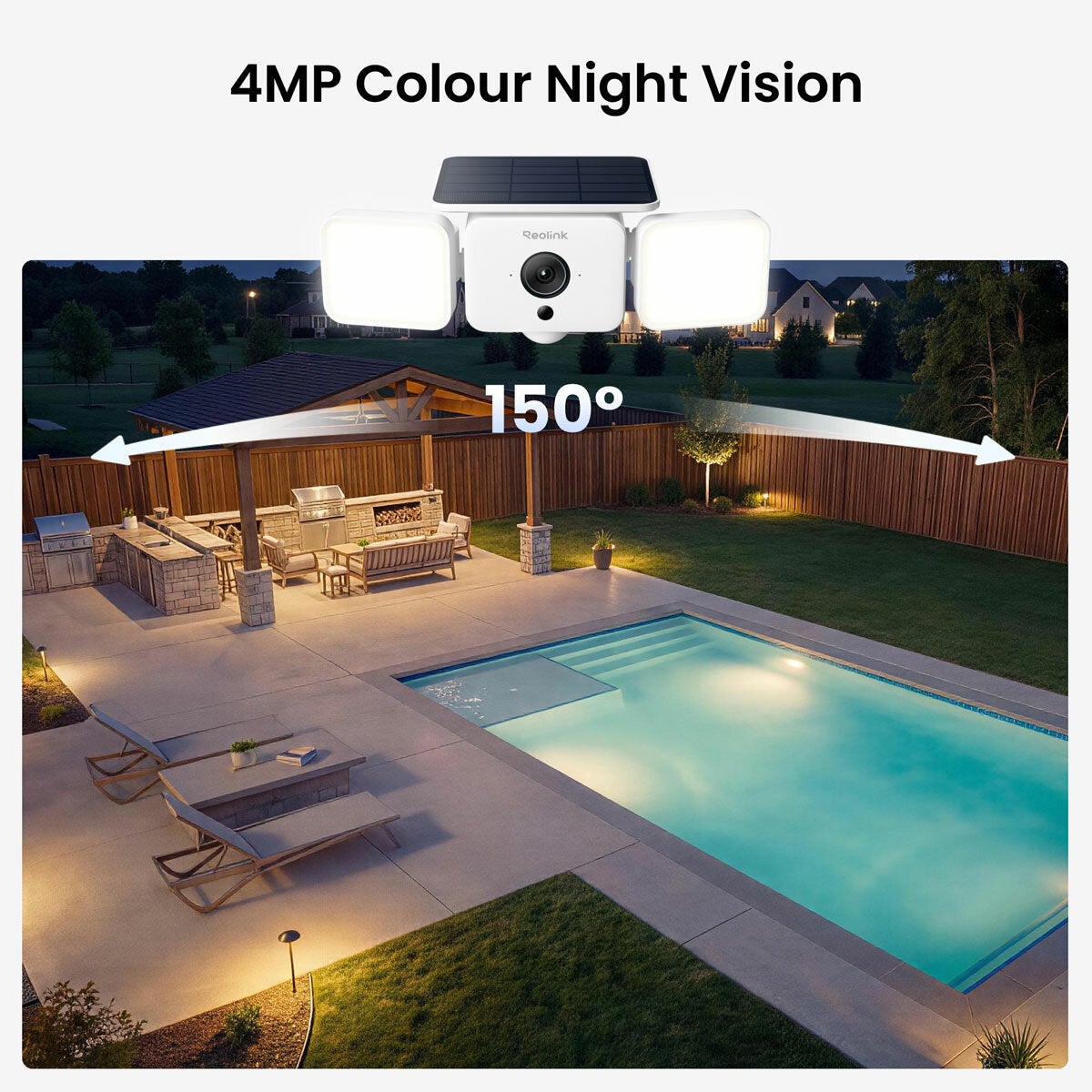 Reolink 2K 4MP 150° Solar Ease Battery WIFI Floodlight Security Camera with Colour Night Vision - 2 Pack Reolink 2K 4MP 150° Solar Ease Battery WIFI Floodlight Security Camera with Colour Night Vision - 2 Pack