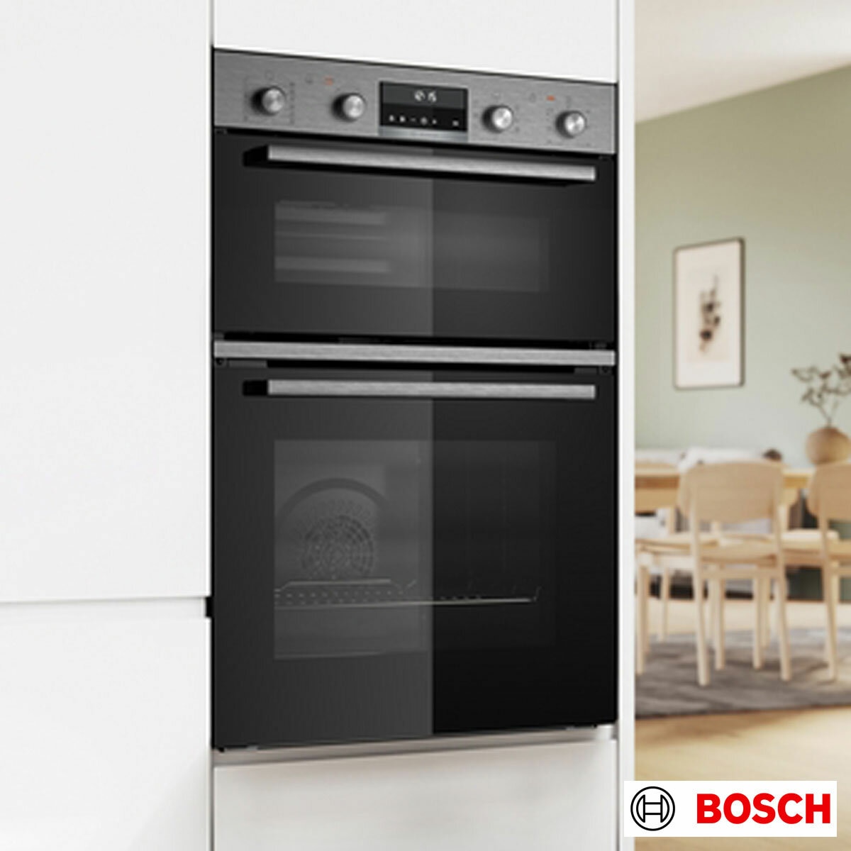 Bosch Series 6 MBA578BS7B Built In Double Electric Oven, A Rated in Silver