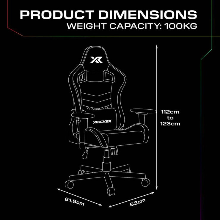 X Rocker Opal RGB Junior Gaming Chair with LED Lights