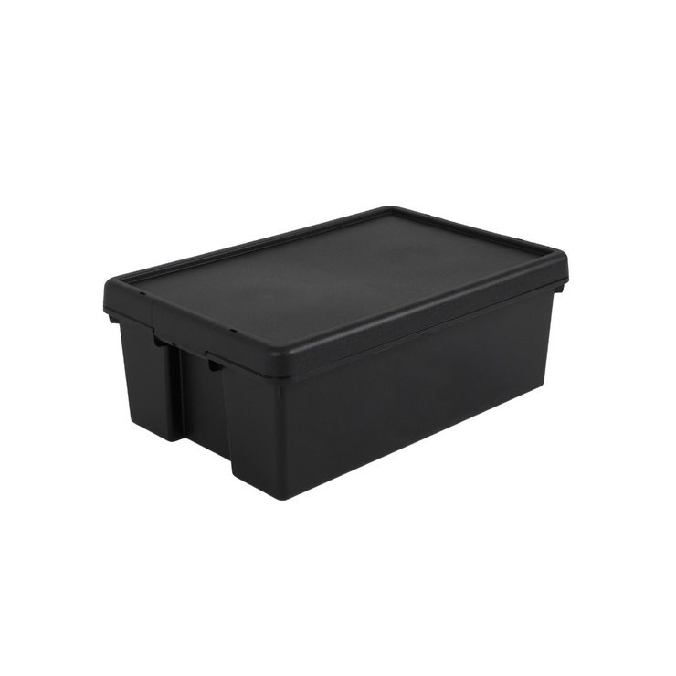 Wham 36L Recycled Heavy Duty Plastic Storage Box with Lid 5 Pack