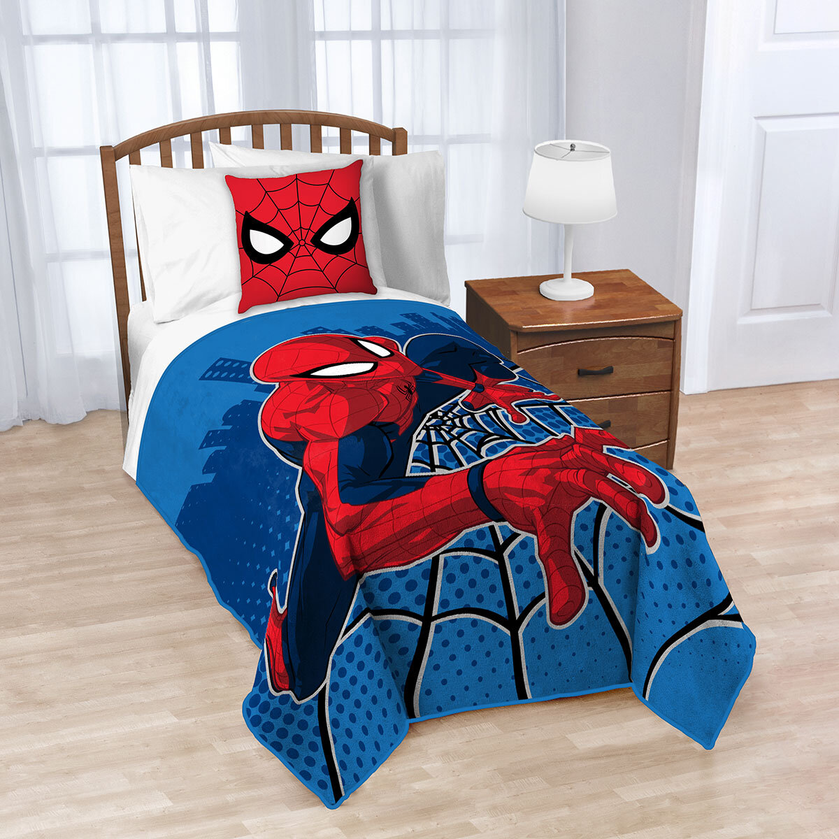 Licensed Character Cushion & Throw Set in Spiderman Cos...