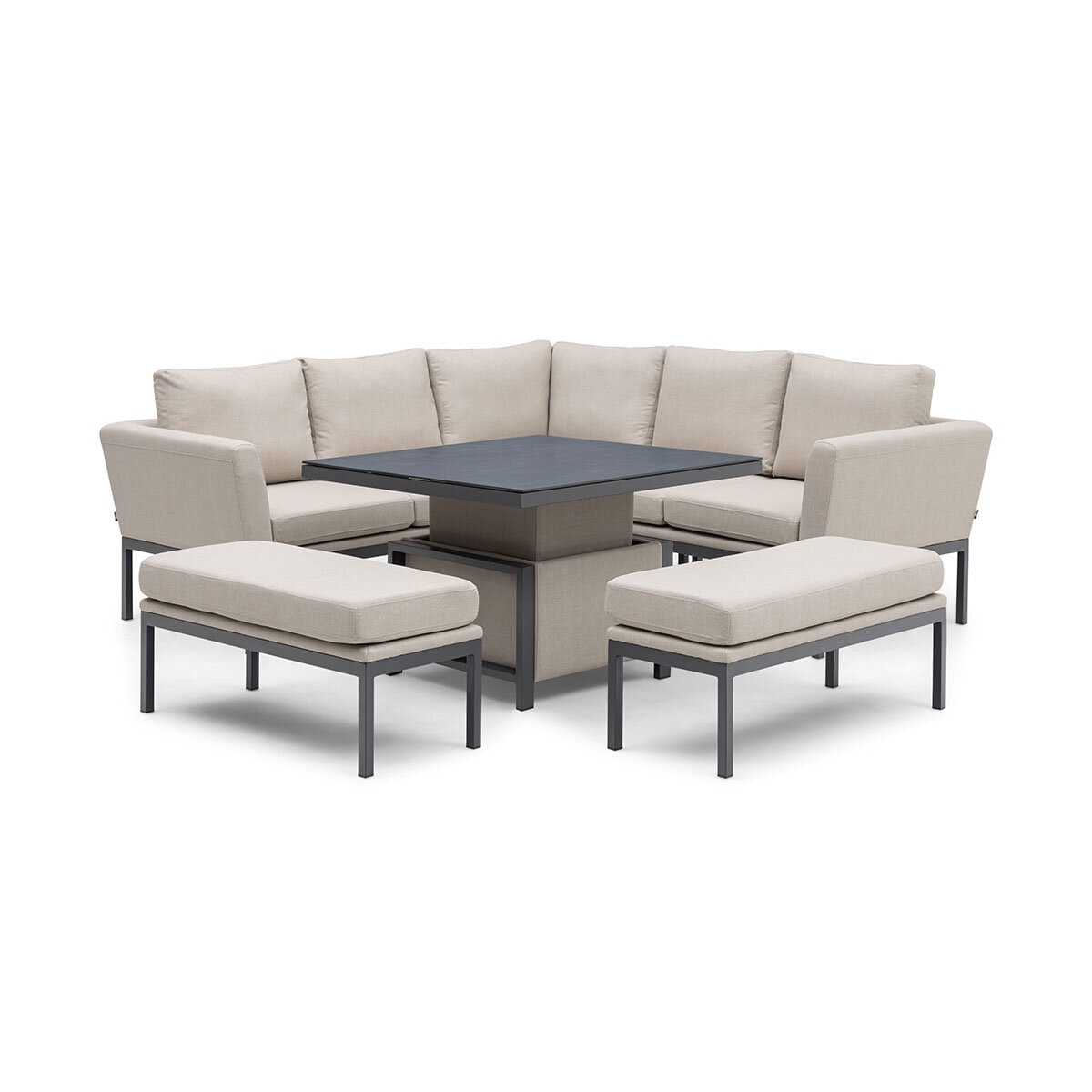 Maze Pulse Corner Dining Set with Square Height Adjustable Table