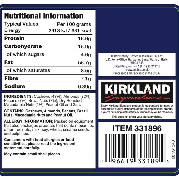 Kirkland Signature Extra Fancy Mixed Nuts, 1.13kg Costco UK