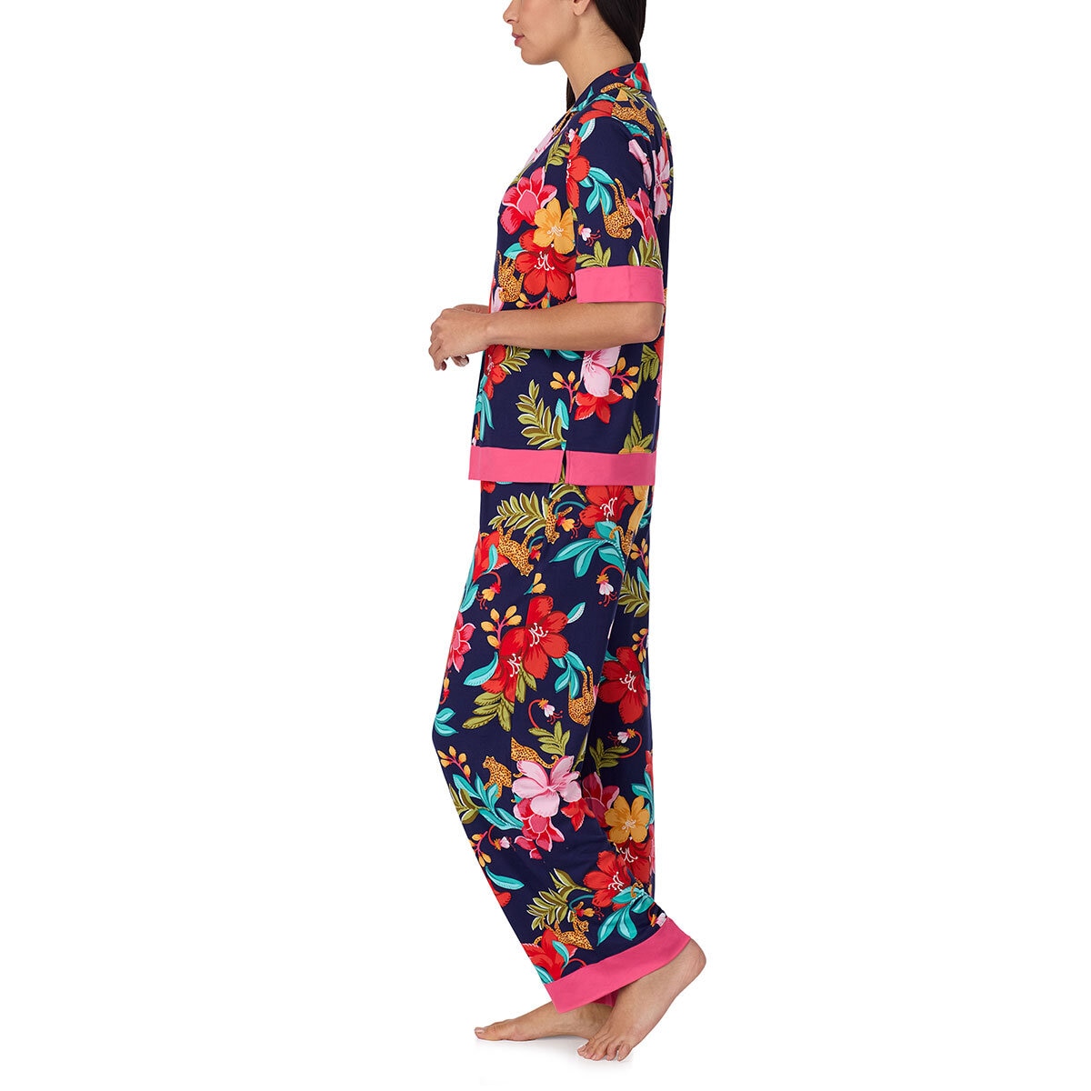 Room Service Ladies Notch Collar Pyjama Set in Navy, Small
