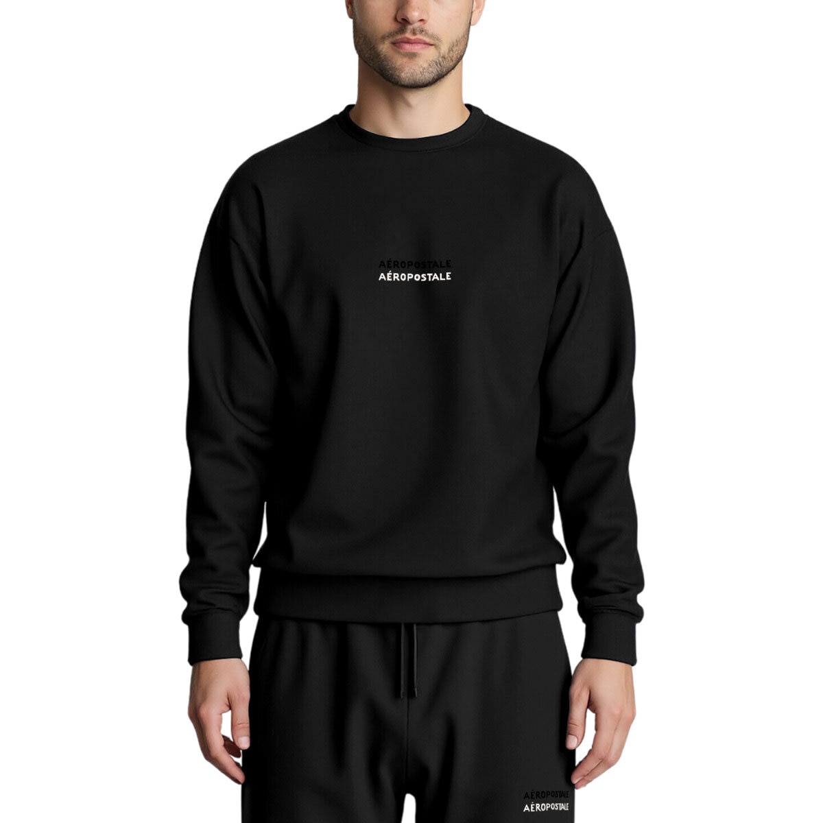 Aeropostale Men's Crew Neck Sweater in Black