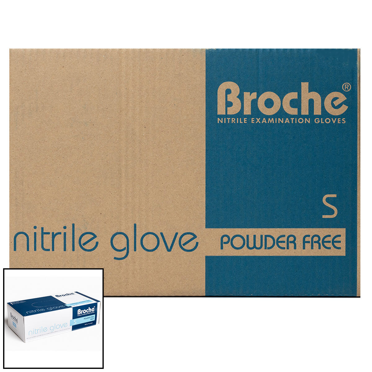 Broche Nitrile Gloves - Small, 10 x 100 Pack Box with Inset