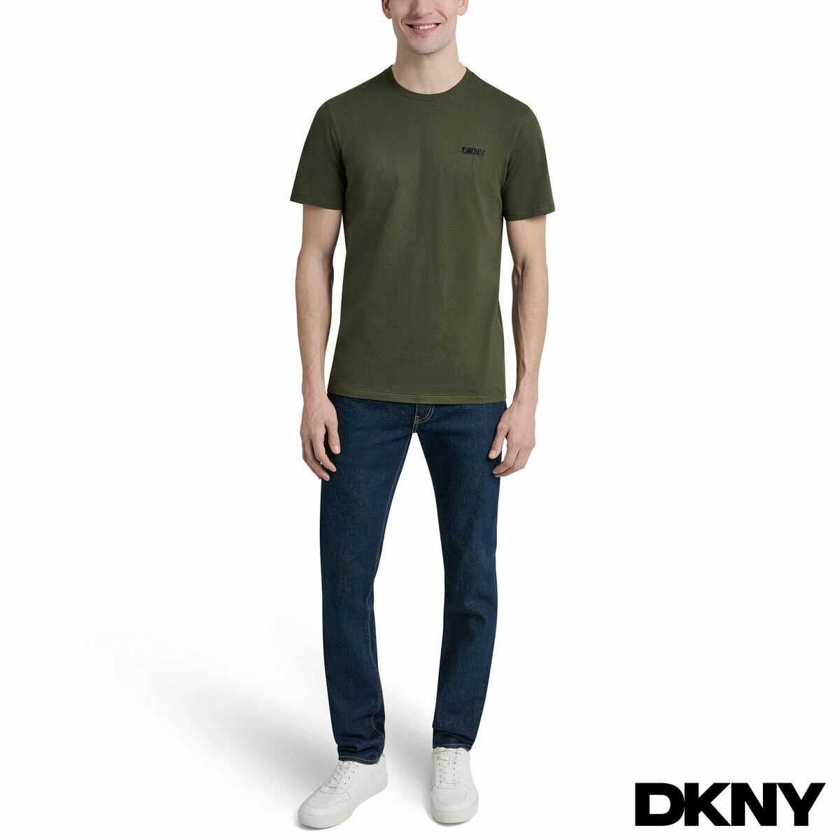 DKNY Men's Logo Tee in Olive