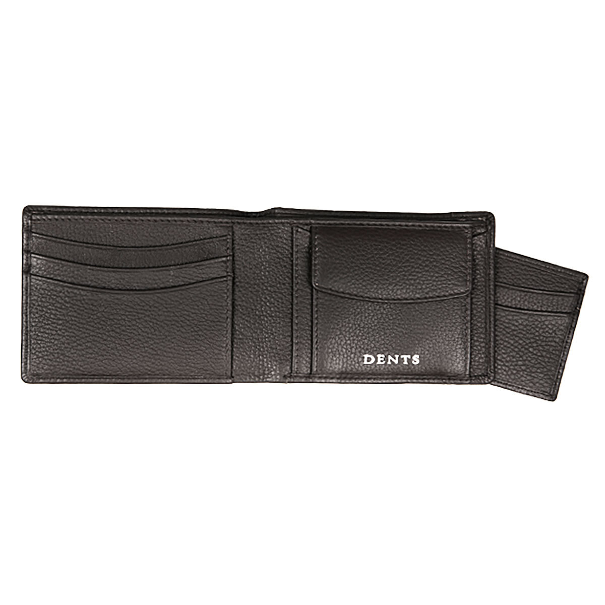 Dents Pebble Grain Leather Billfold Wallet with Removable Card Holder, Black