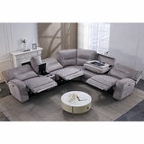 Excalibur Grey Fabric 6 Piece Power Reclining Sectional Sofa