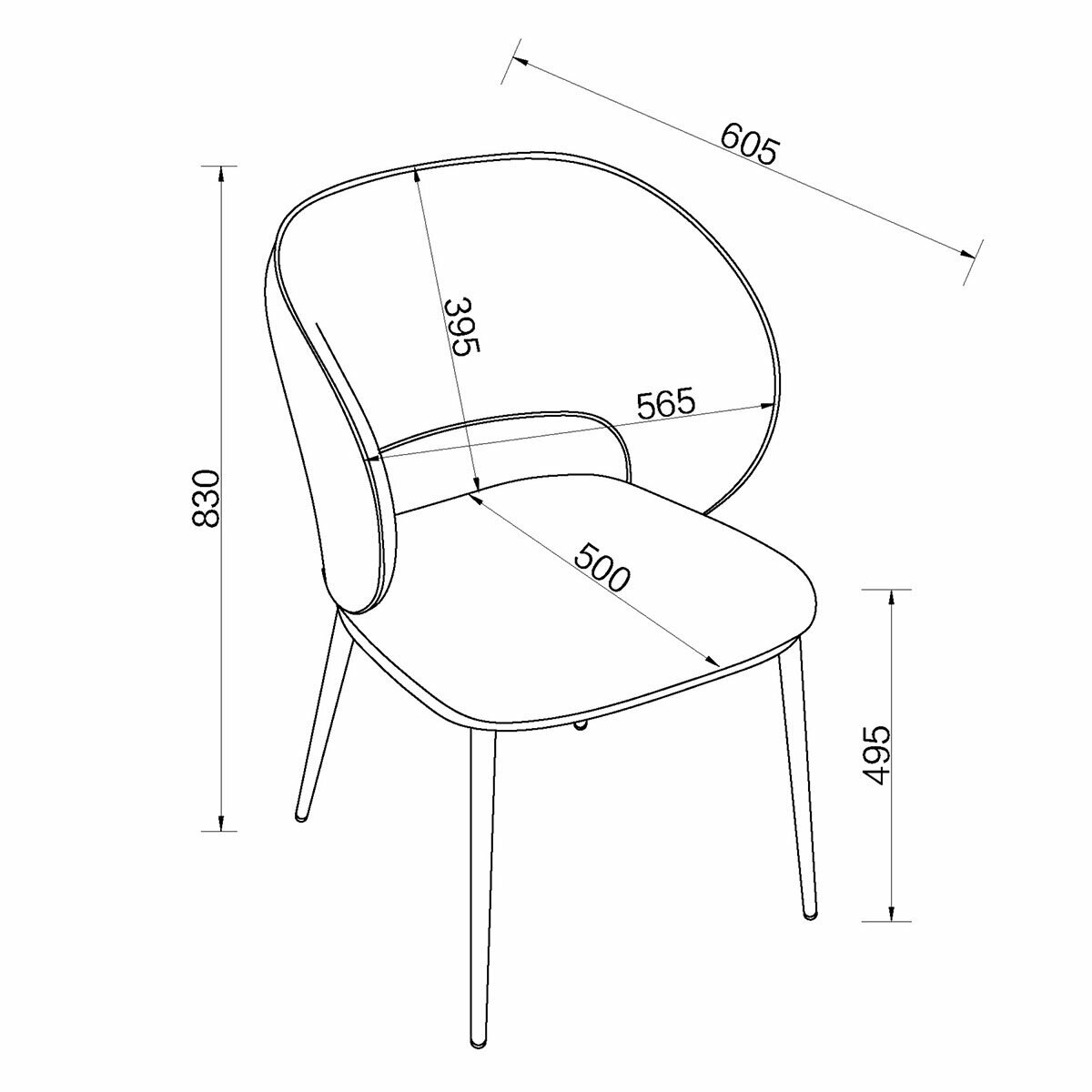 Bentley Designs Luca Grey Fabric Dining Chair, 2 Pack
