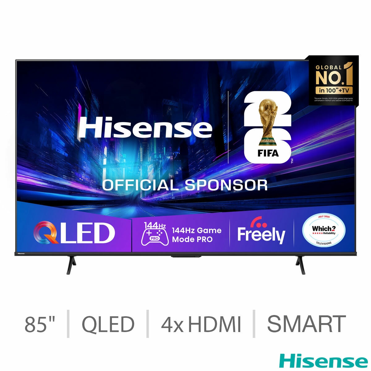 Hisense 85E78QTUK PRO 85 Inch QLED HD Smart TV