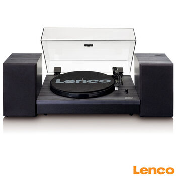 Lenco LS-300BK Turntable Music System with Two Separate Speakers, MMC Cartridge in Black
