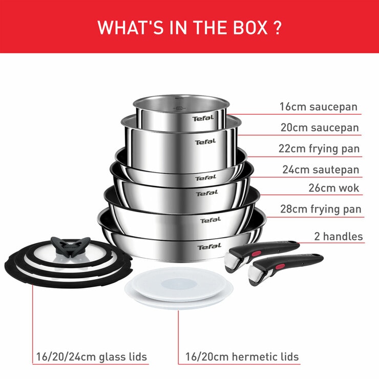 Tefal Ingenio Emotion Cookware Set, 13 Piece