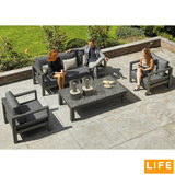 LIFE Outdoor Living Lava Aluminium 4 Piece Lounge Set With Concept Table