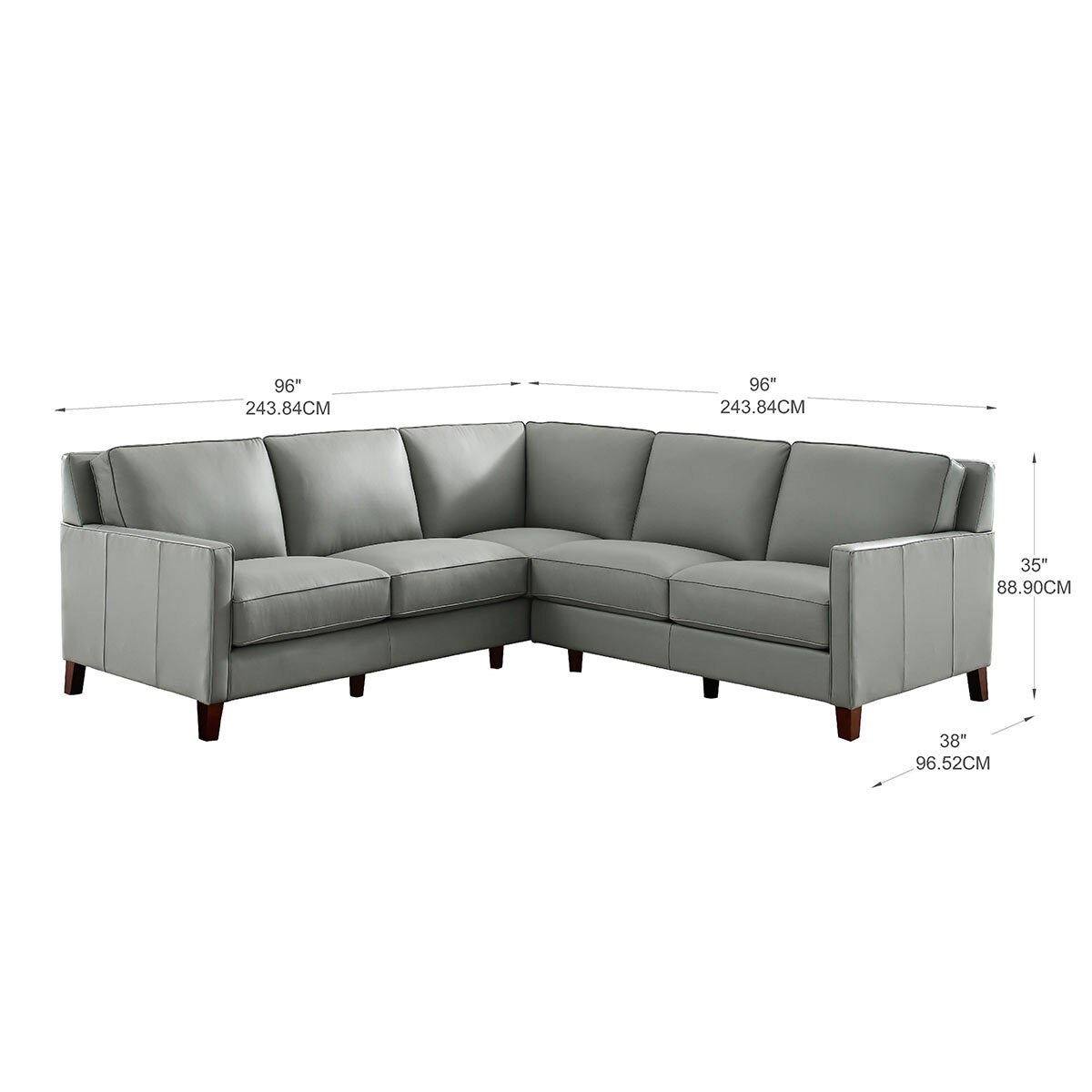 West Park Light Grey Leather Corner Sofa Costco UK