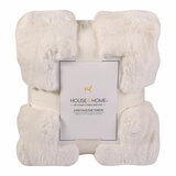 House & Home Bubble Faux Fur Throw in White, 152 x 177 cm