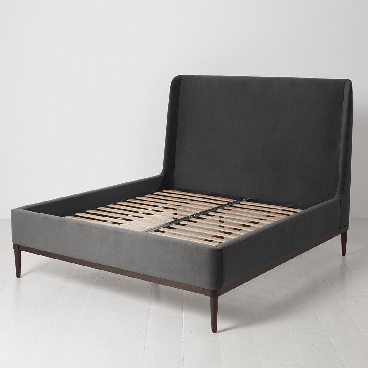Swyft Bed 02 Charcoal Grey Velvet Bed Frame, Super King