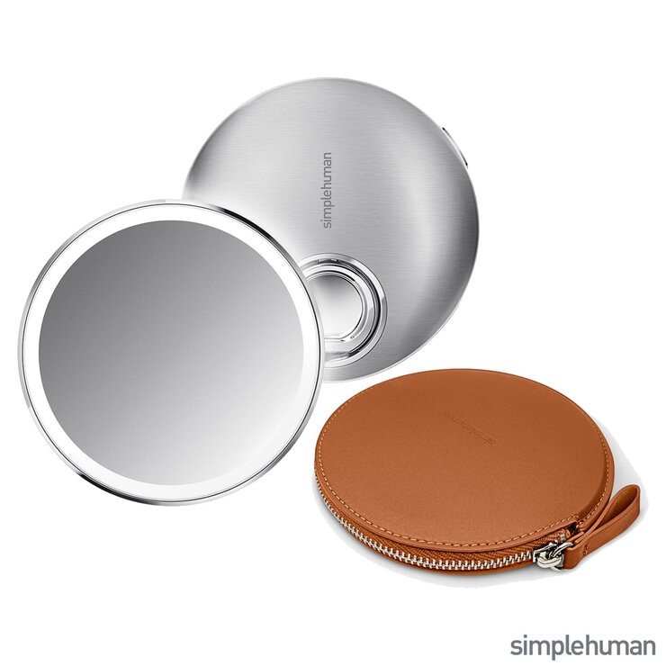 simplehuman Compact Sensor Mirror in Brushed Stainless Steel with Case simplehuman Compact Sensor Mirror in Brushed Stainless Steel with Case