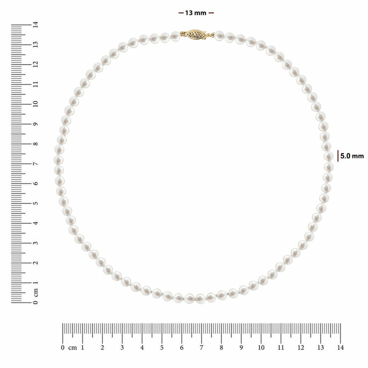 5-7mm Cultured Freshwater White Pearl Earring & Necklace Set, 14ct Yellow Gold 5-7mm Cultured Freshwater White Pearl Earring & Necklace Set, 14ct Yellow Gold