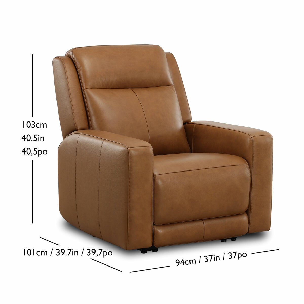 Simon Li Wren Brown Leather Power Reclining Armchair with Power Headrest Simon Li Wren Brown Leather Power Reclining Armchair with Power Headrest