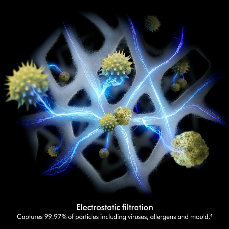 Lifestyle image of  Dyson Hushjet with electrostatic filtration