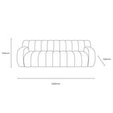 Gallery Coste Cream Fabric 3 Seater Sofa