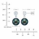 8-9mm Tahitian Pearl & 0.45ctw Diamond Earrings, 14ct White Gold 8-9mm Tahitian Pearl & 0.45ctw Diamond Earrings, 14ct White Gold