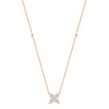 0.50ctw Round Brilliant Cut Diamond Flower Necklace, 14k Rose Gold