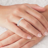 1.00ctw Round Brilliant Cut Claw Set Diamond Eternity Ring, 18ct White Gold