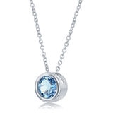 Topaz Birthstone Pendant, 14ct White Gold