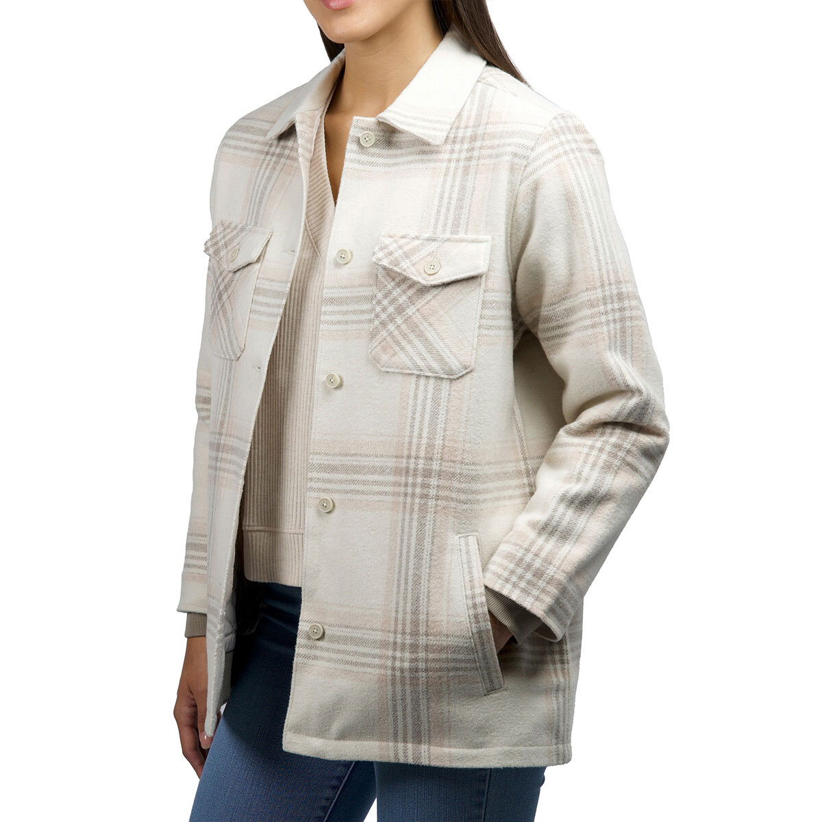 Jachs Women's Wool Blend Shacket in Cream