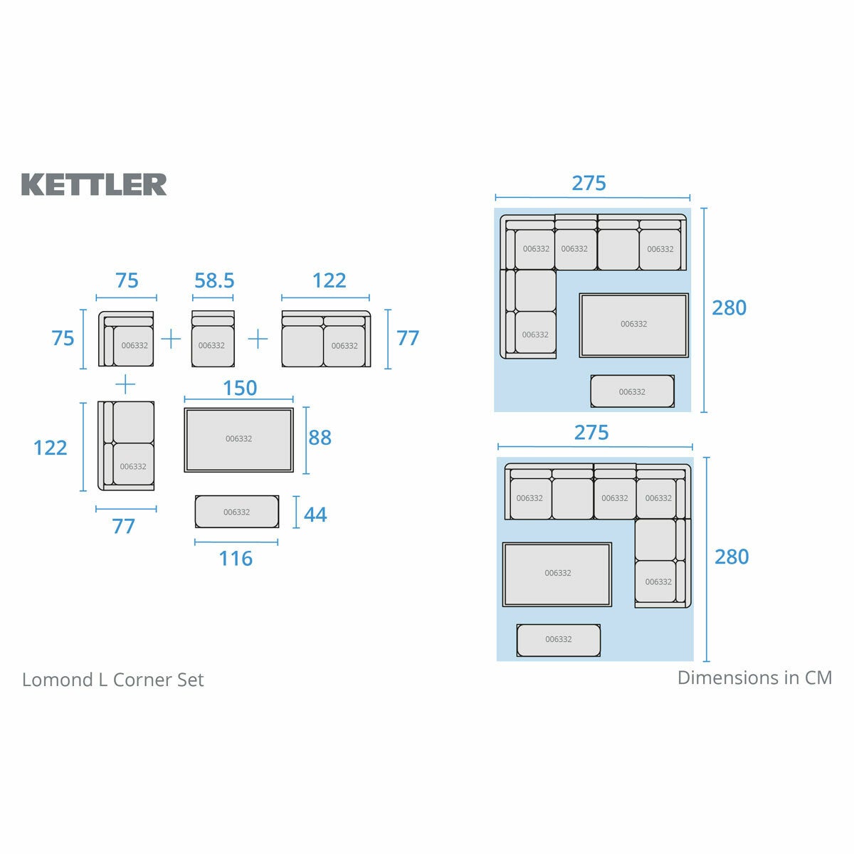 Kettler Lomond Modular Deep Seating Corner Patio Set Kettler Lomond Modular Deep Seating Corner Patio Set