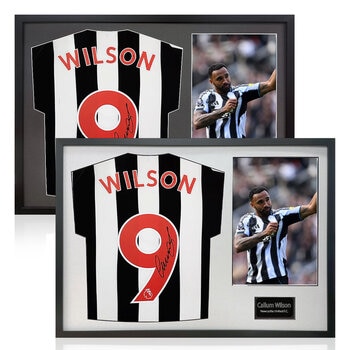 Callum Wilson Signed Framed Newcastle United Football Shirt including 1 Photo in 2 Options: White or Black Mount