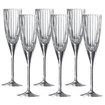 Royal Doulton Linear Crystal Champagne Flutes, 6 Pack