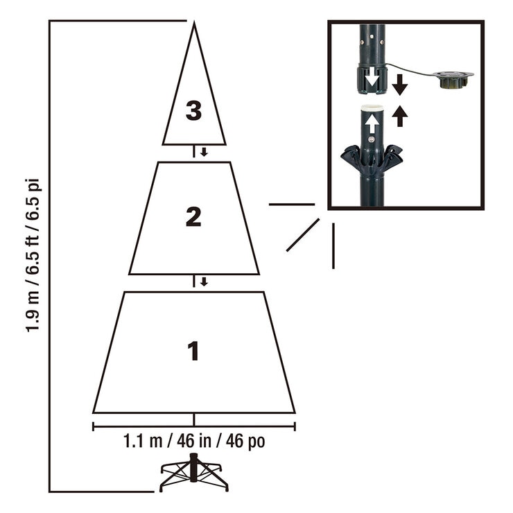 6.5ft (1.9m) Pre-Lit Aspen Artificial Christmas Tree with 1,500 Colour Changing Micro LED Lights