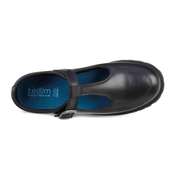 TeⓇm Emily Leather Buckle T-Bar Girl's School Shoes
