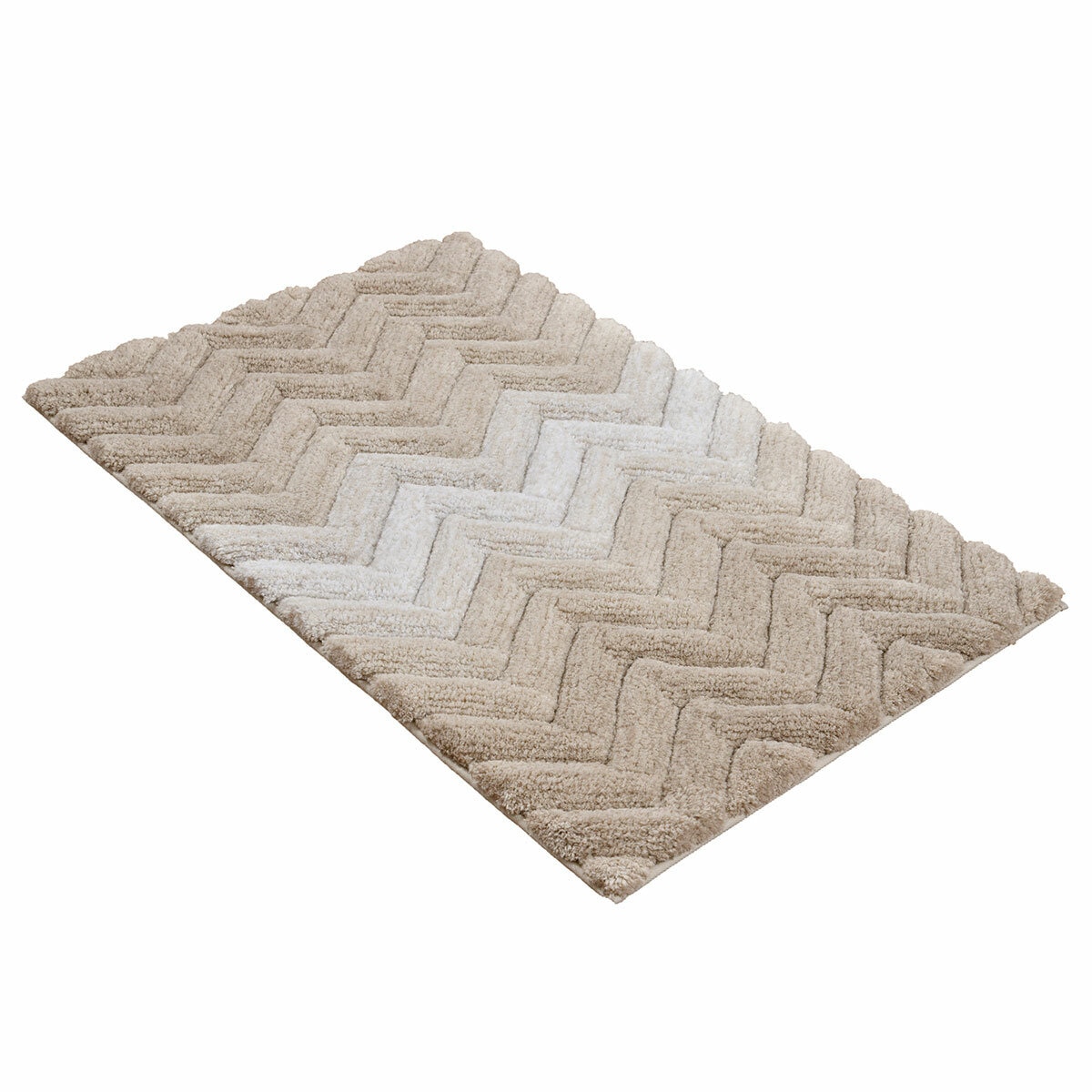 Riviera Home Chevron Taupe Ombre Bath Mat, 55 x 91 cm
